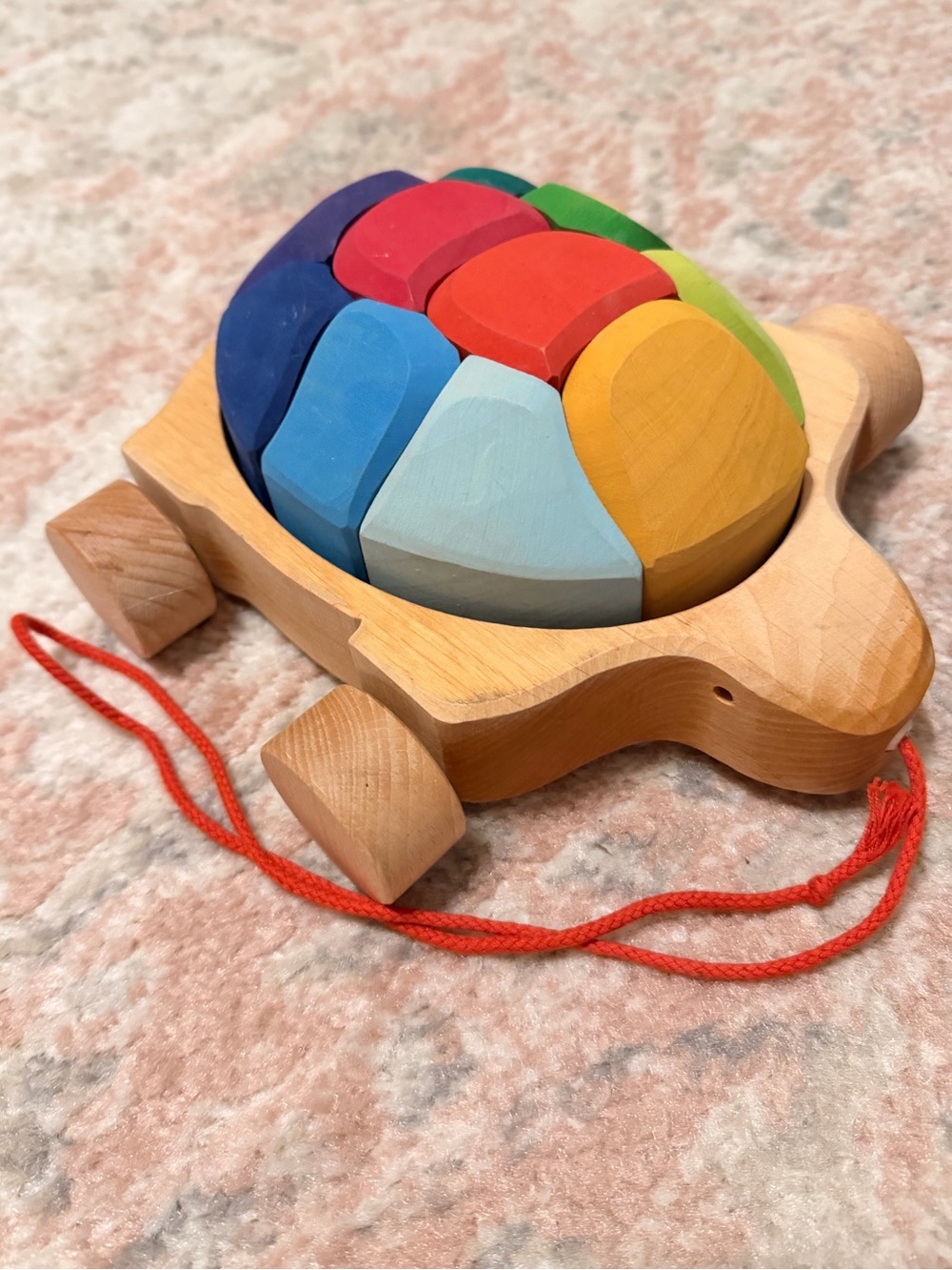 Grimm’s Wooden Rainbow Turtle Pull Toy